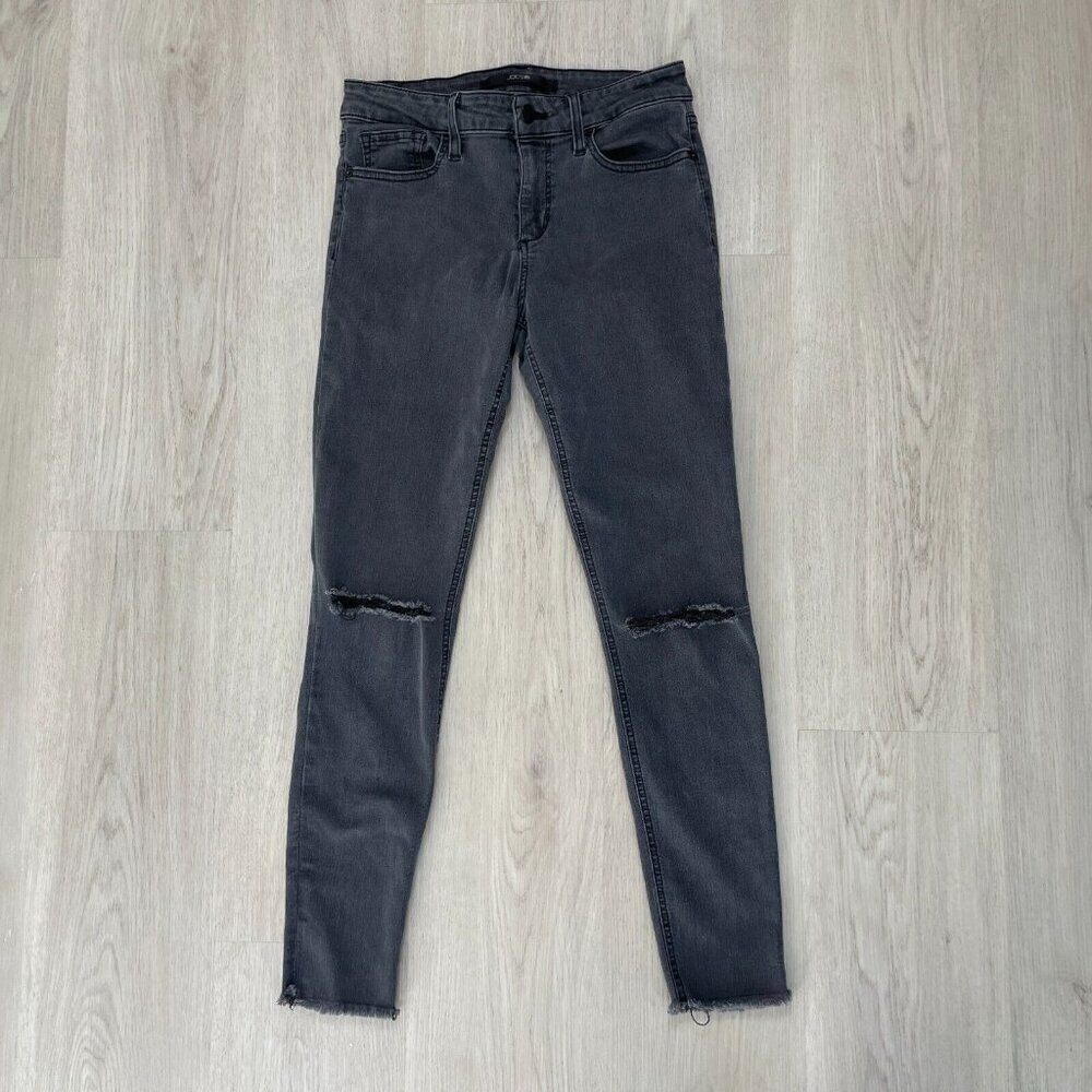 Joe's Jeans Distressed Cut Off Skinny Womens 29 Black Mid Rise